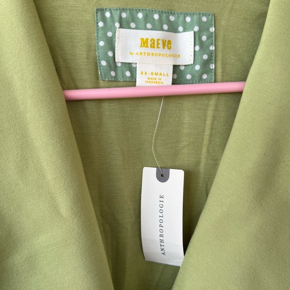 NWT XXS Anthropologie Maeve Scalloped Buttondown Dress - Picture 7 of 8